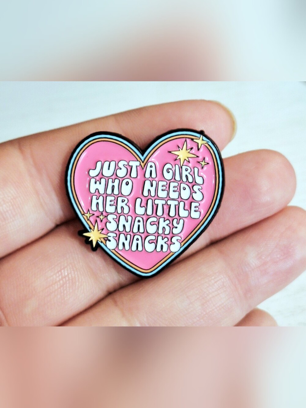 Just A Girl Who Loves Her Snacky Snacks Enamel Pin